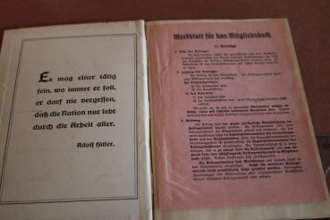 Preview: Mitgliedsbuch der Deutschen Arbeitsfront DAF eines Mannes aus Pfalz-Saar